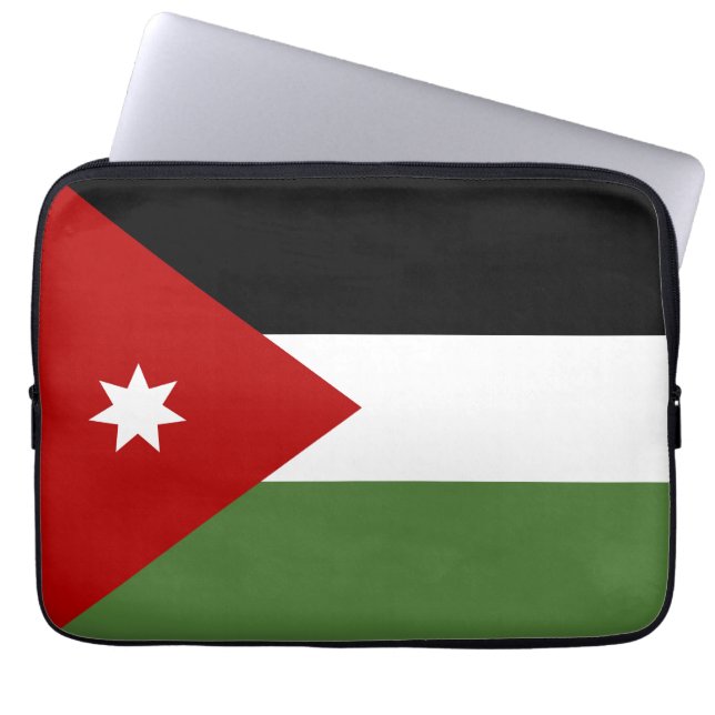 Jordaanvlag Laptop Sleeve (Voorkant)