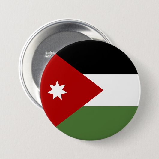 Jordaanvlag Ronde Button 7,6 Cm (Voorkant /achterkant)