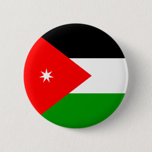 Jordaanvlag van hoge kwaliteit ronde button 5,7 cm