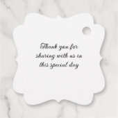 Jordan Almond Favor Labels, Griekse traditie cadea Bedankjes Labels (Achterkant)