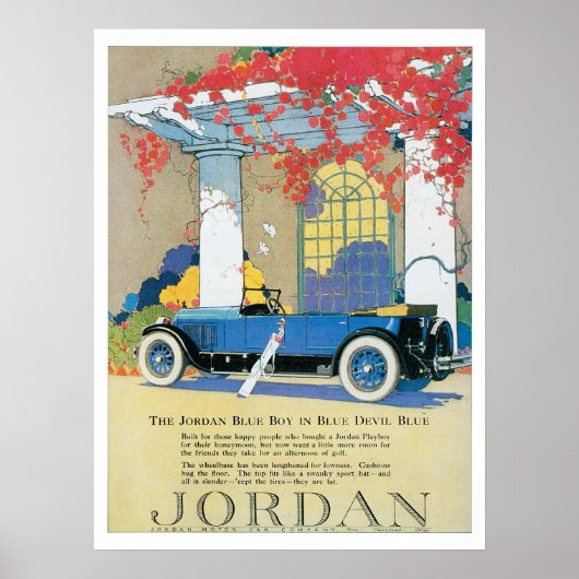 Jordan Blue Boy AutomobileVintage Art Print Poster (Voorkant)