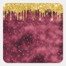 Jordan Candels Burgundy Gold Glitter Sticker