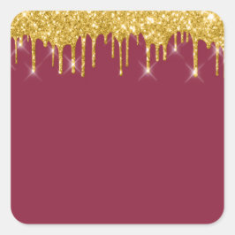 Jordan Candles Bourgogne Gouden Glitter Sticker