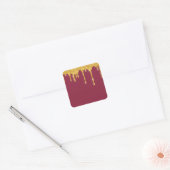 Jordan Candles Burgundy Gold Glitter Spark Vierkante Sticker (Envelop)