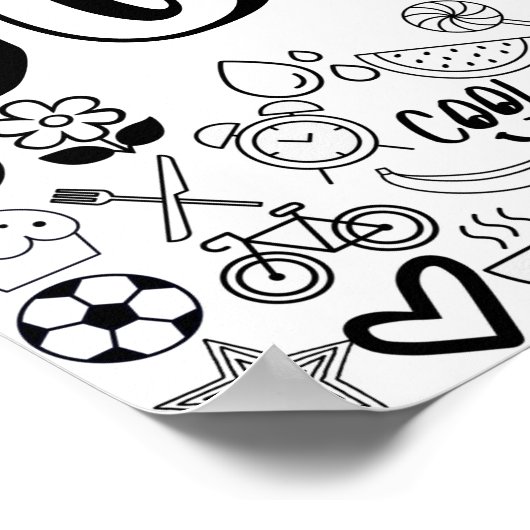 'JORDAN' Color-it-Yourself-contourontwerp Poster (Hoek)