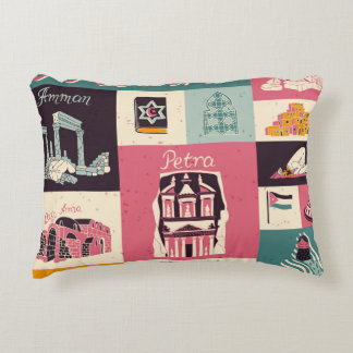 Jordan Culture Retro Geïllustreerde Symbolen Accent Kussen