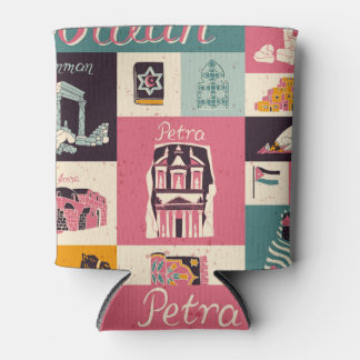 Jordan Culture Retro Geïllustreerde Symbolen Blikjeskoeler