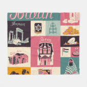 Jordan Culture Retro Geïllustreerde Symbolen Fleece Deken (Voorkant (Horizontaal))