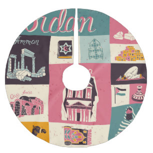 Jordan Culture Retro Geïllustreerde Symbolen Kerstboom Rok