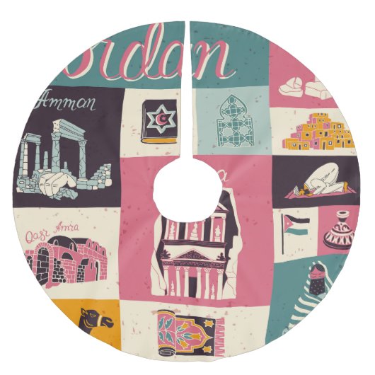 Jordan Culture Retro Geïllustreerde Symbolen Kerstboom Rok (Voorkant)