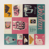 Jordan Culture Retro Geïllustreerde Symbolen Legpuzzel (Horizontaal)