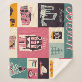 Jordan Culture Retro Geïllustreerde Symbolen Sherpa Deken (Voorkant)