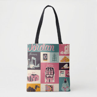 Jordan Culture Retro Geïllustreerde Symbolen Tote Bag