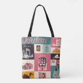 Jordan Culture Retro Geïllustreerde Symbolen Tote Bag (Achterkant)