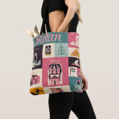 Jordan Culture Retro Geïllustreerde Symbolen Tote Bag (Dichtbij)