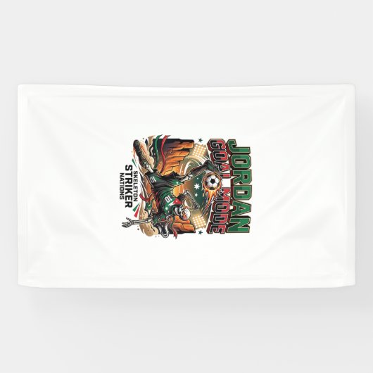 Jordan Doel Modus Skelet Aanvaller Naties Dynamisc Spandoek (Horizontaal)
