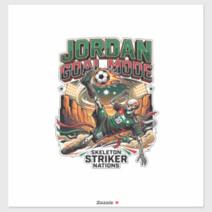 Jordan Doelmodus Skelet Aanvaller Naties Dynamisch Sticker