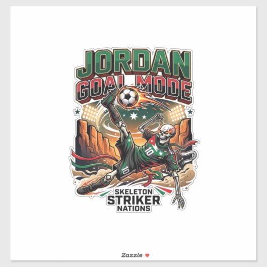 Jordan Doelmodus Skelet Aanvaller Naties Dynamisch Sticker (Vel)
