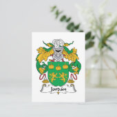 Jordan Family Crest Briefkaart (Staand voorkant)
