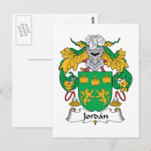 Jordan Family Crest Briefkaart (Voorkant / Achterkant)