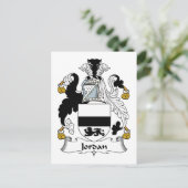 Jordan Family Crest Briefkaart (Staand voorkant)
