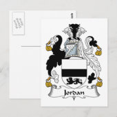 Jordan Family Crest Briefkaart (Voorkant / Achterkant)
