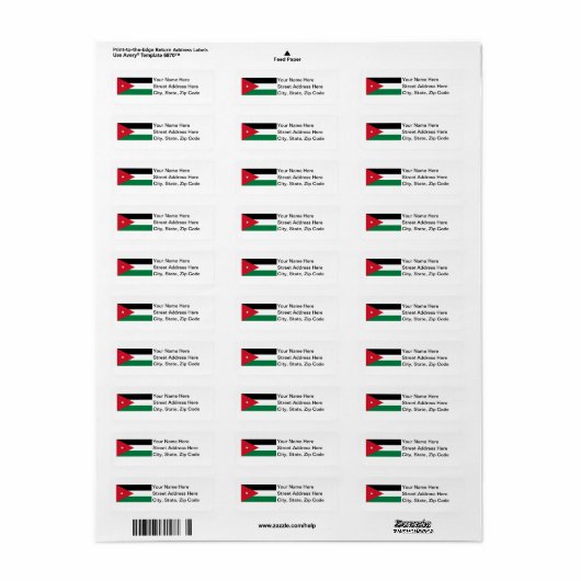 Jordan Flag Etiket (Full Sheet)