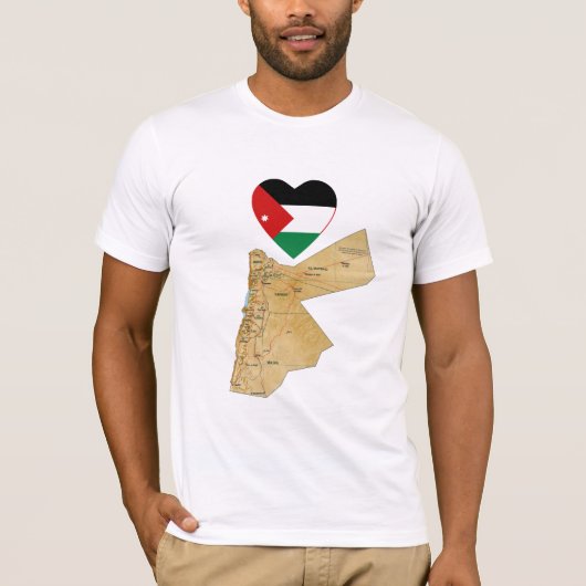 Jordan Flag Heart en Map T-Shirt (Voorkant)