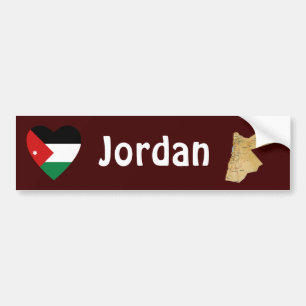 Jordan Flag Heart + Map Bumpersticker