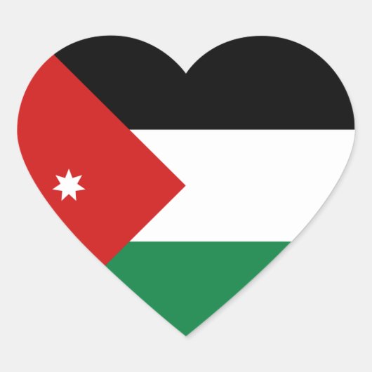 Jordan Flag Heart Sticker (Voorkant)