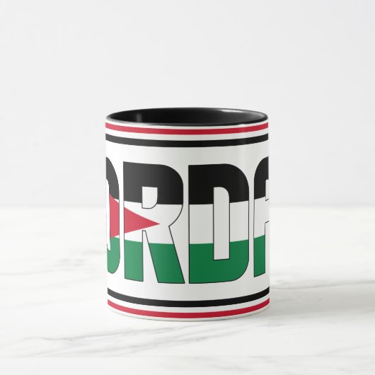Jordan Flag Inscription Black Red White Green Mok (Midden)