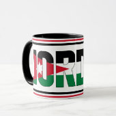 Jordan Flag Inscription Black Red White Green Mok (Voorkant links)