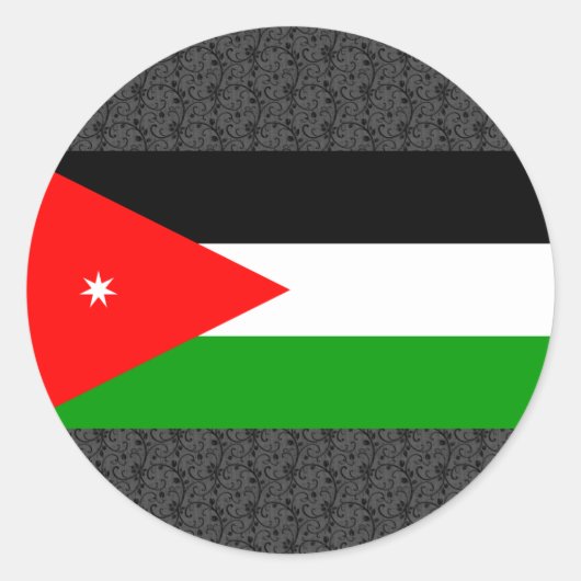 Jordan Flag Ronde Sticker (Voorkant)