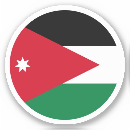 Jordan Flag Ronde Sticker (Voorkant)