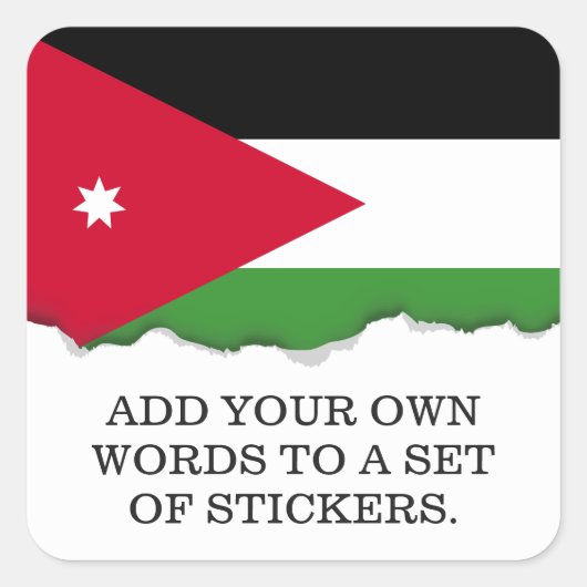 Jordan Flag Vierkante Sticker (Voorkant)