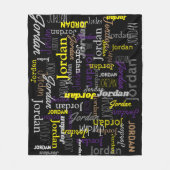 Jordan gepersonaliseerde naam zwart geel grijs bru fleece deken (Voorkant)