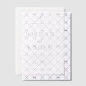 Jordan grijs script monogram elegante bruiloft vellum uitnodigingen (Offset (Uitnodiging))