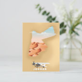 Jordan illustreerde kaartreisposter briefkaart (Staand voorkant)