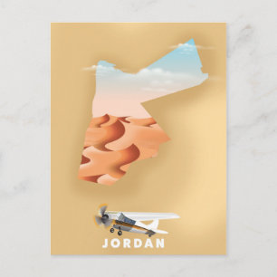 Jordan illustreerde kaartreisposter briefkaart
