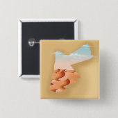 Jordan illustreerde kaartreisposter vierkante button 5,1 cm (Voorkant /achterkant)