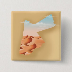 Jordan illustreerde kaartreisposter vierkante button 5,1 cm