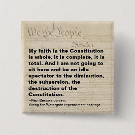 Jordan Impeachment Quote Constitution Watergate Vierkante Button 5,1 Cm