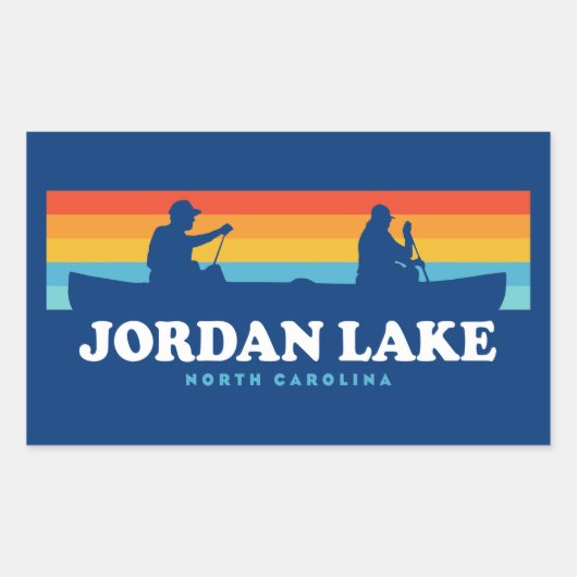 Jordan Lake North Carolina Canoe Rechthoekige Sticker (Voorkant)