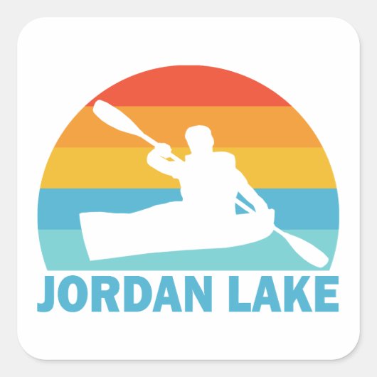 Jordan Lake North Carolina Kayak Vierkante Sticker (Voorkant)