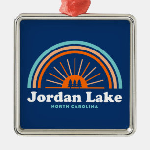 Jordan Lake North Carolina Rainbow Metalen Ornament