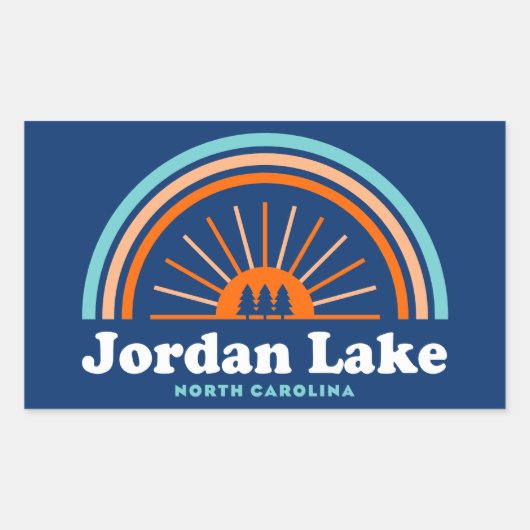 Jordan Lake North Carolina Rainbow Rechthoekige Sticker (Voorkant)