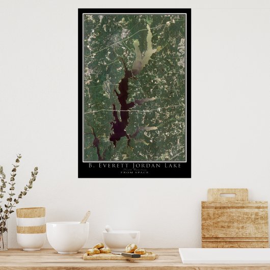 Jordan Lake North Carolina Satellite Poster Map (Keuken)