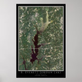 Jordan Lake North Carolina Satellite Poster Map (Voorkant)