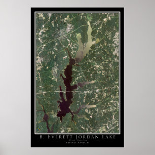 Jordan Lake North Carolina Satellite Poster Map