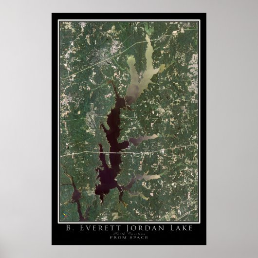 Jordan Lake North Carolina Satellite Poster Map (Voorkant)